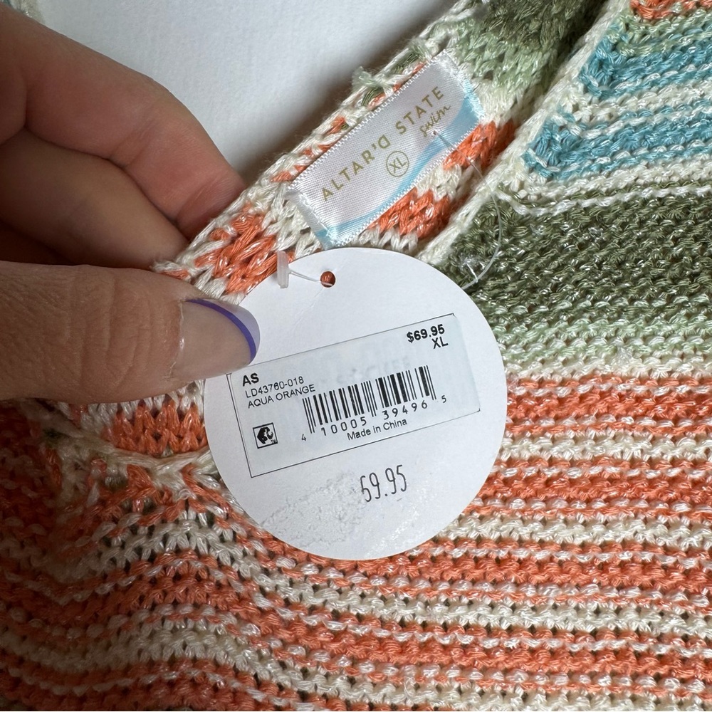 Altar’d State Swim Striped Multicolor Knit Maxi Dress Size XL NEW - Picture 11 of 13
